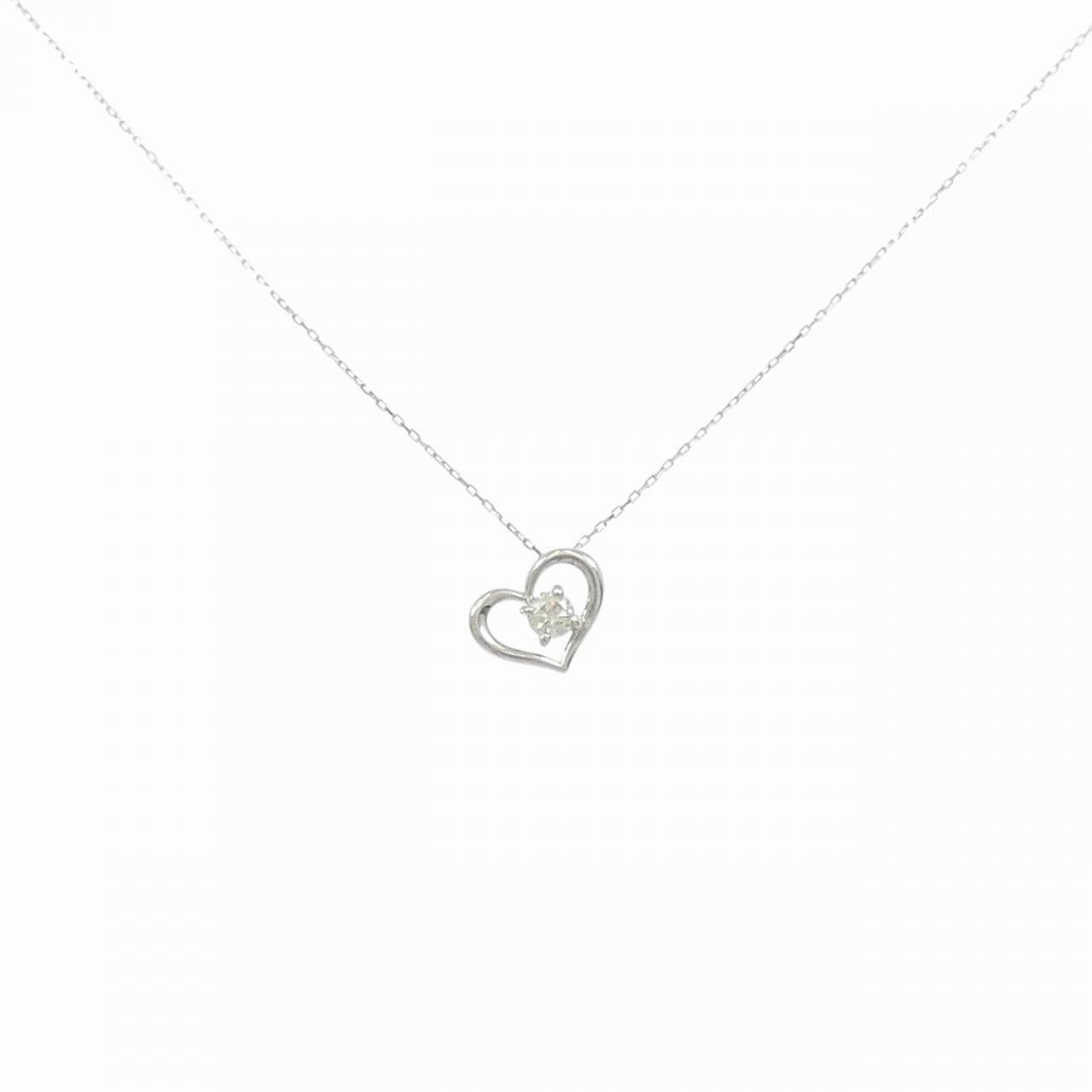 PT900/PT850 ハート ダイヤモンド ネックレス 0.10CT