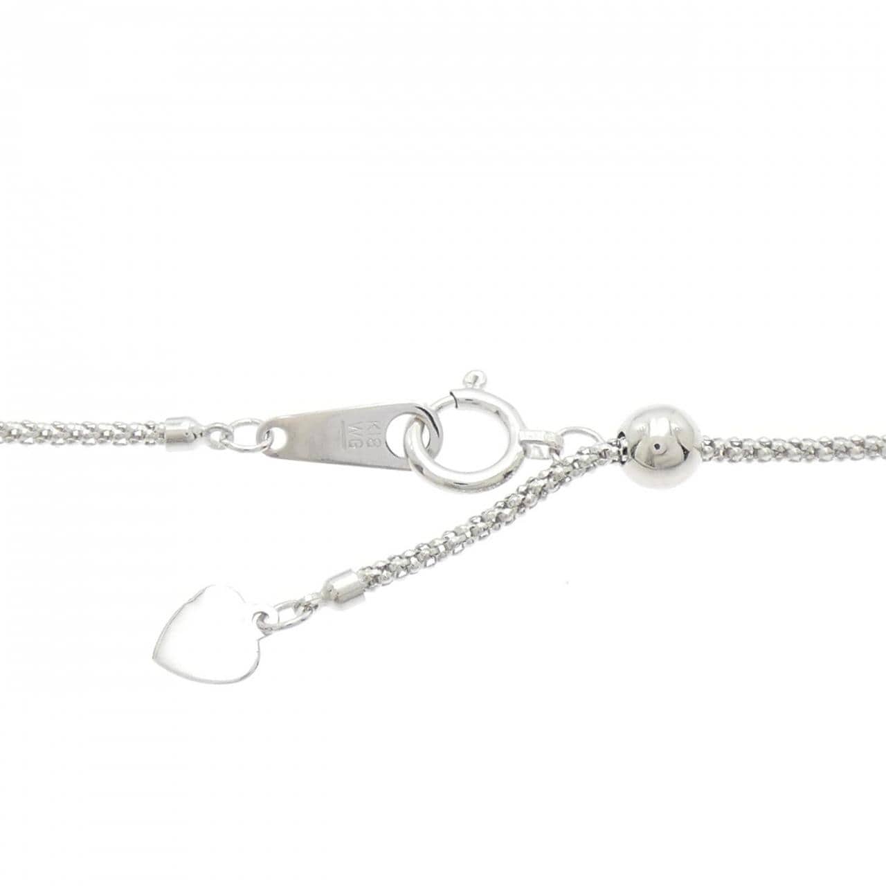 K18WG フラワー ガーネット ネックレス 3.40CT