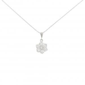 PT900/PT850 フラワー ダイヤモンド ネックレス 0.78CT