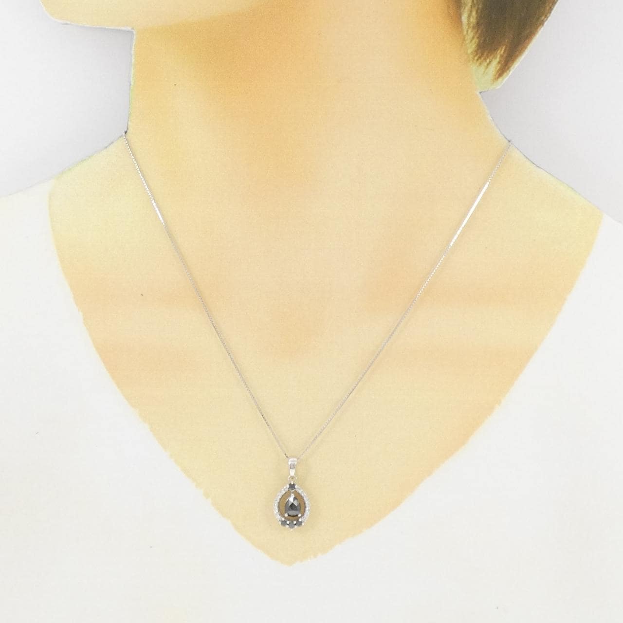K18WG ダイヤモンド ネックレス 0.96CT