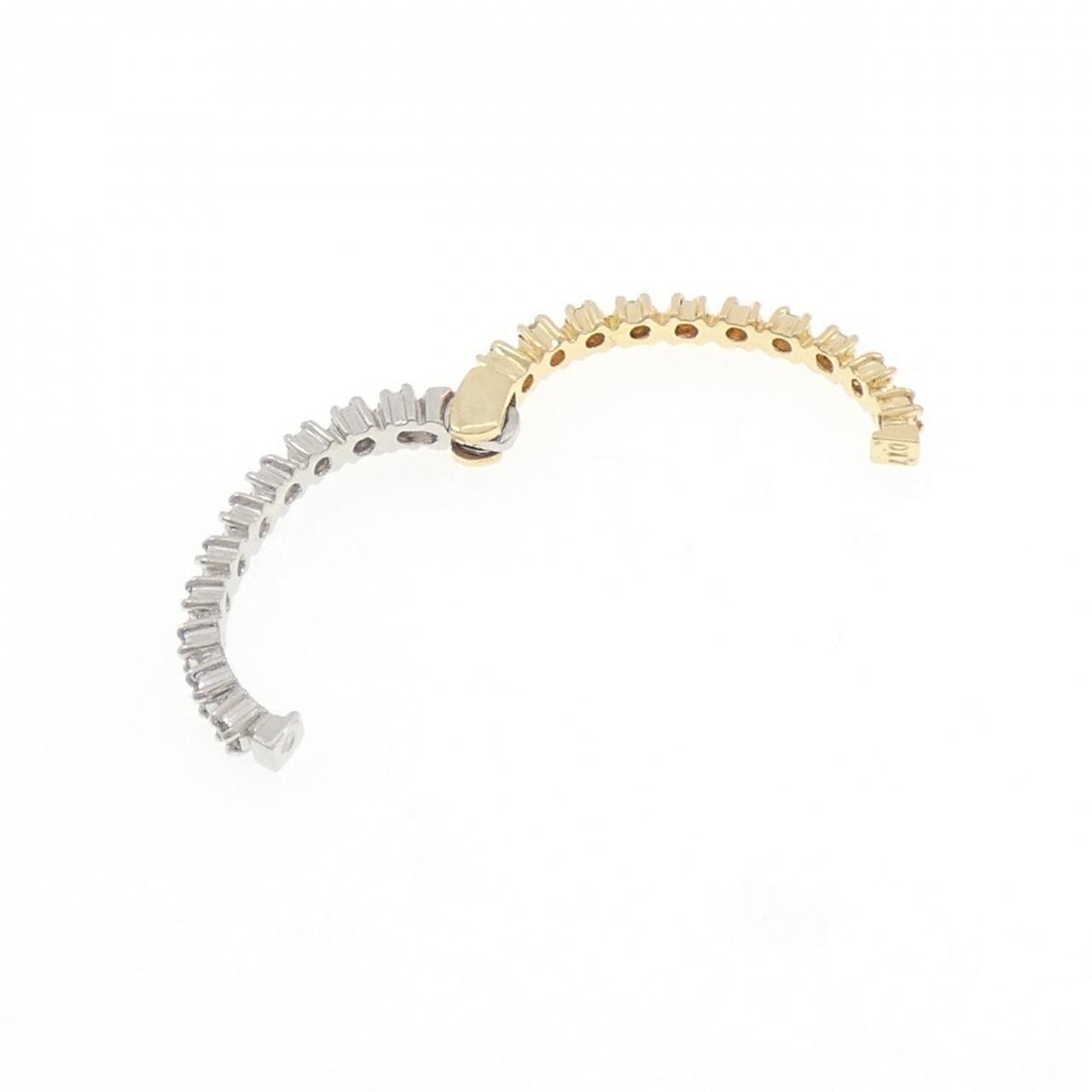 K18YG/PT900 ダイヤモンド イヤリング 0.17CT 片耳