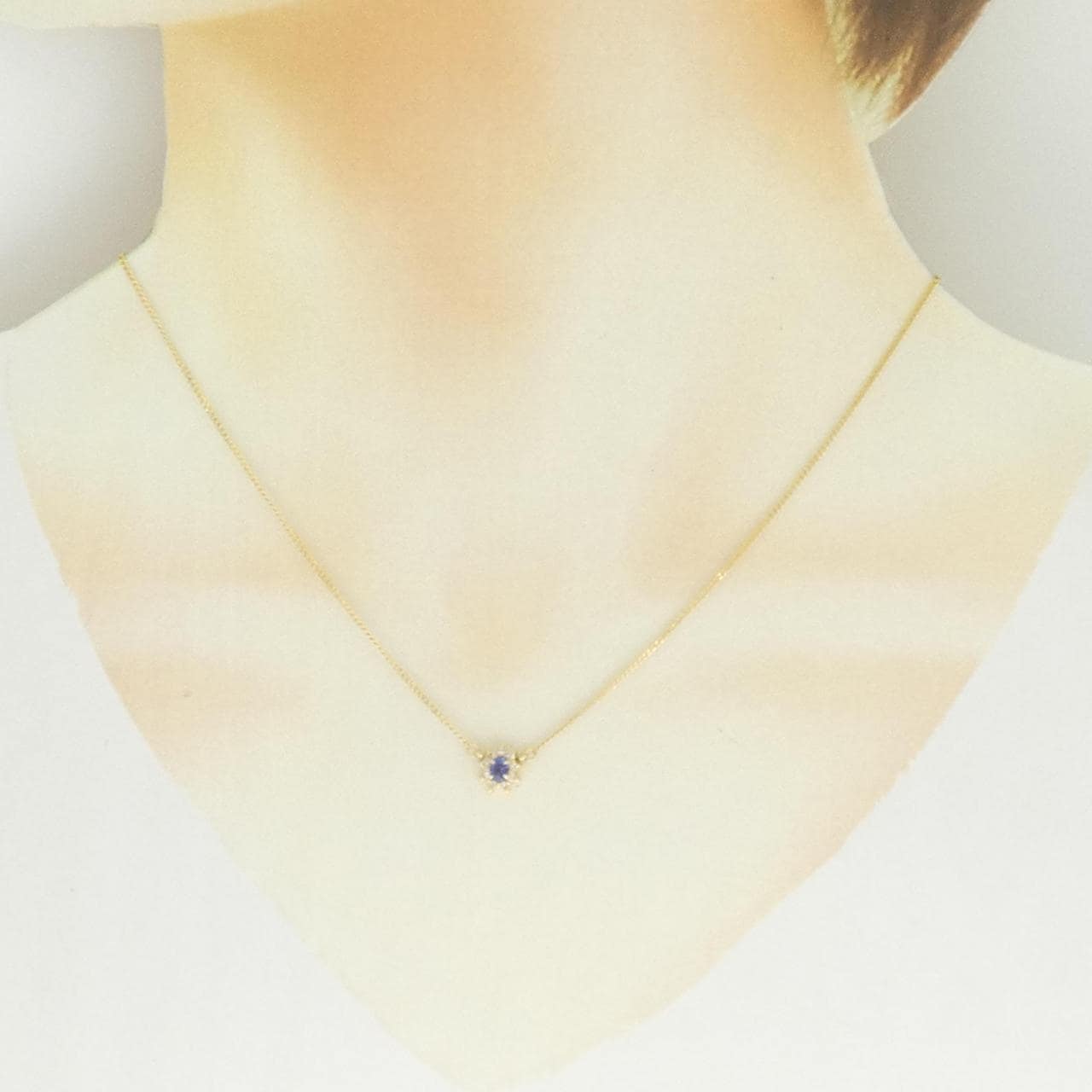 K18YG サファイヤ ネックレス 0.18CT