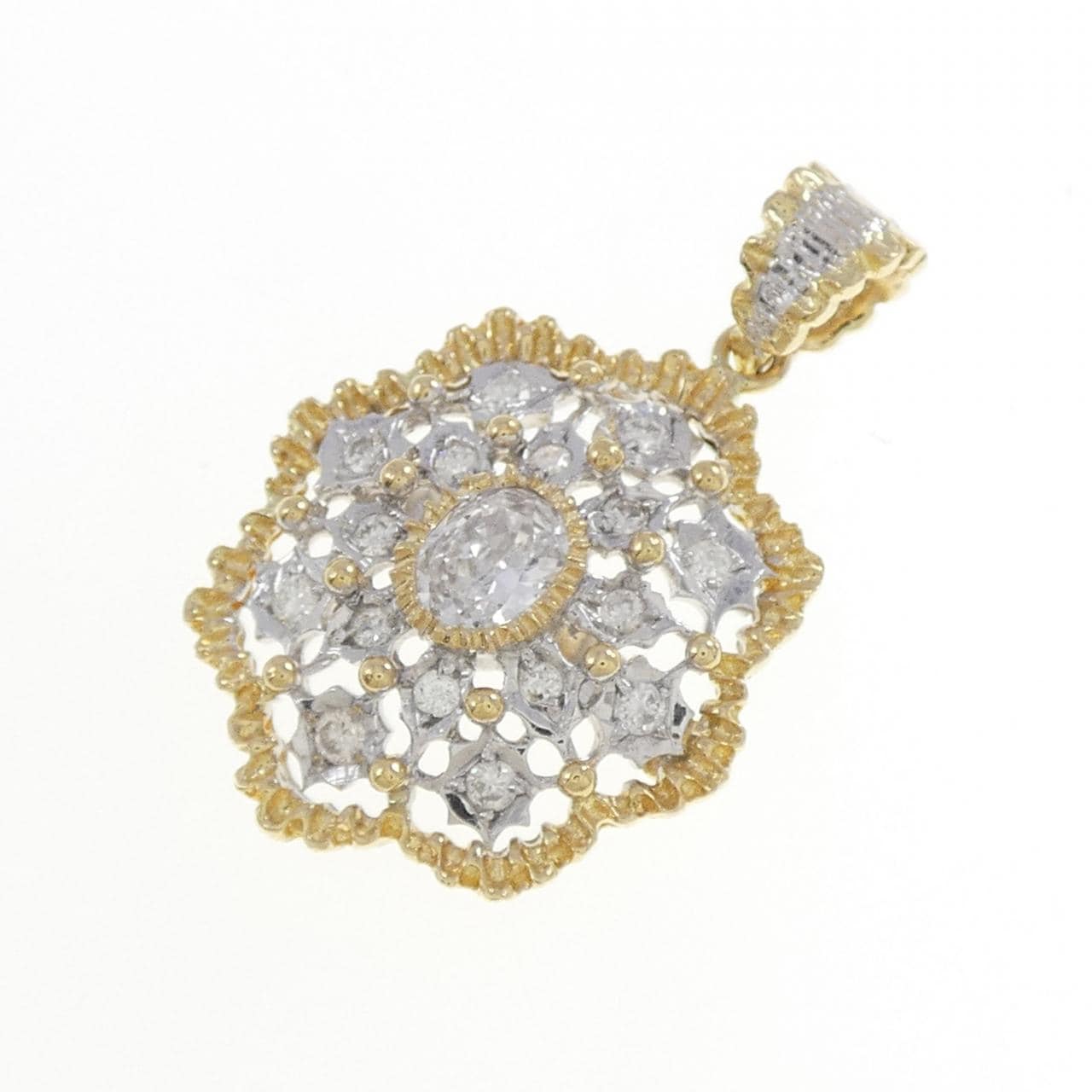 750YG/750WG ダイヤモンド ペンダント 0.73CT