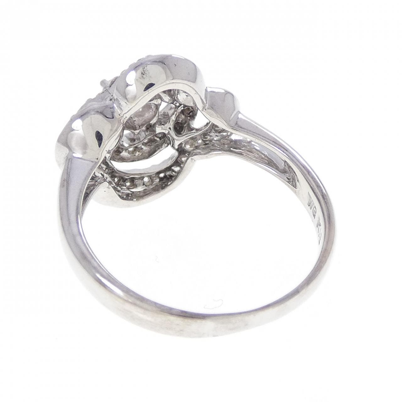 K18WG ハート ダイヤモンド リング