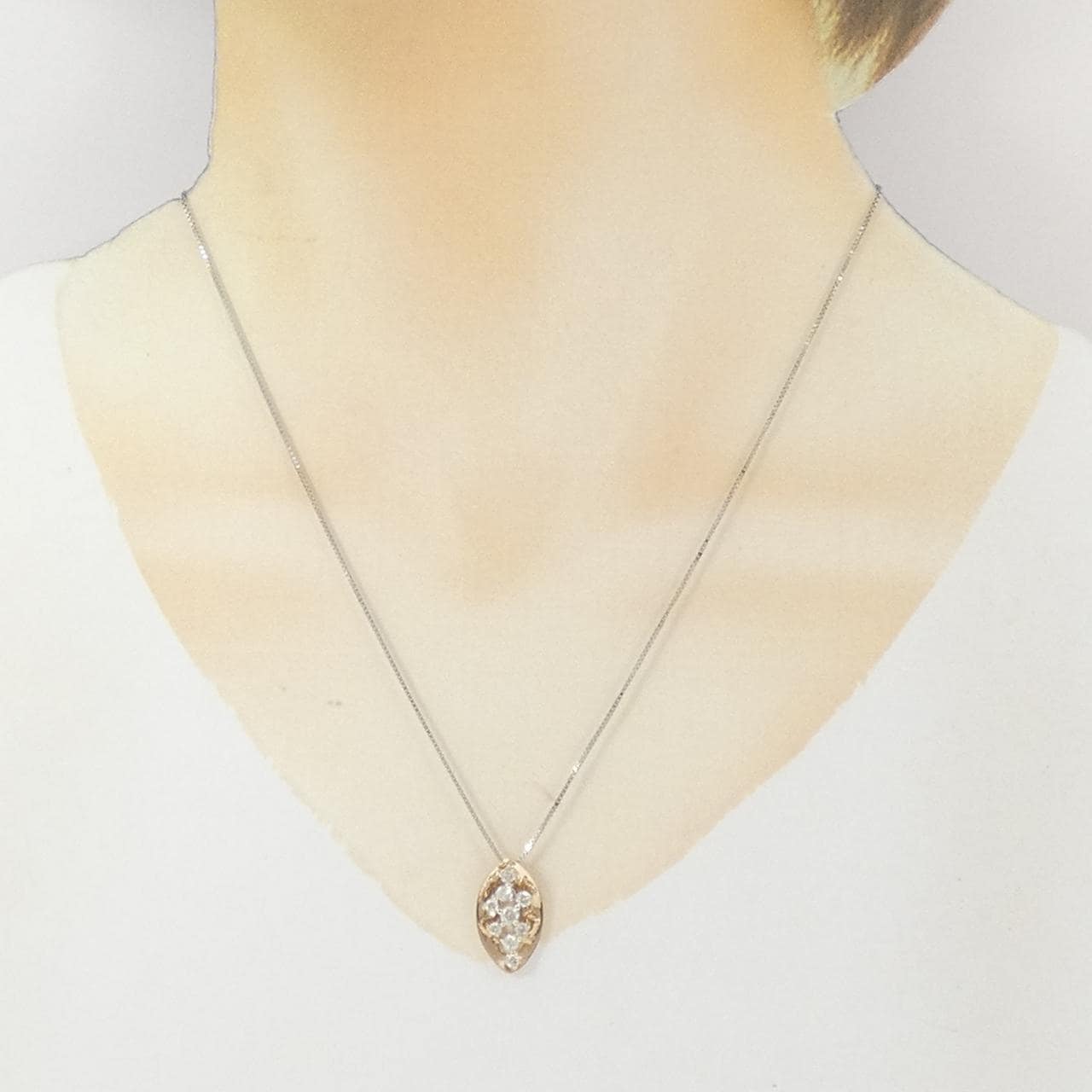 K18PG/K18WG ダイヤモンド ネックレス 0.50CT