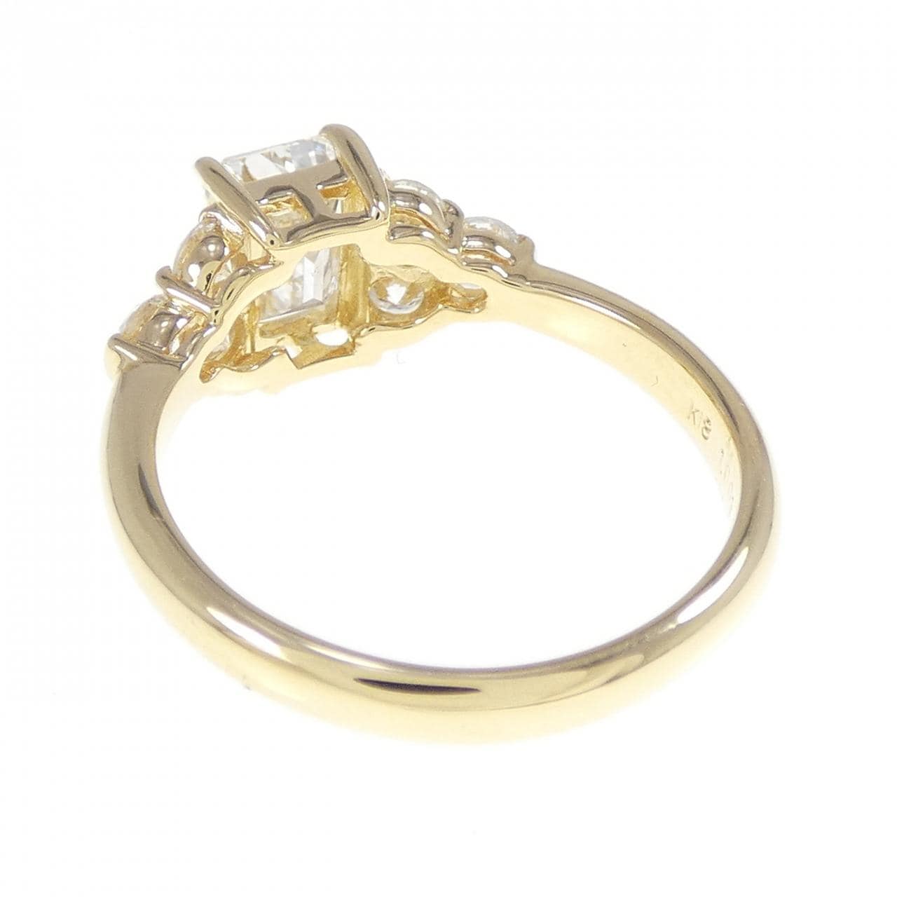 【リメイク】K18YG ダイヤモンド リング 1.003CT H SI2 エメラルドカット