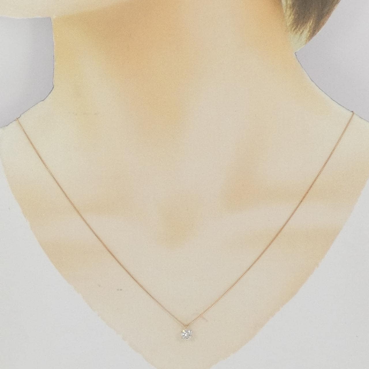 K18PG ソリティア ダイヤモンド ネックレス 0.310CT