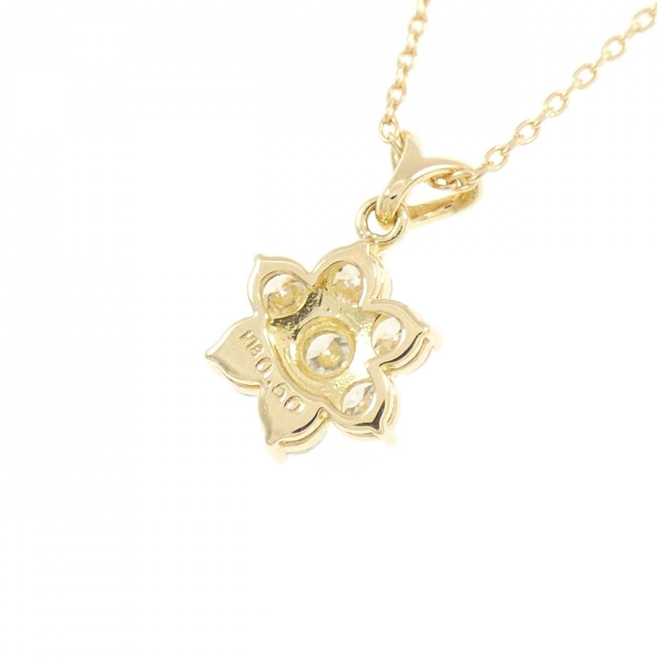 K18YG フラワー ダイヤモンド ネックレス 0.50CT