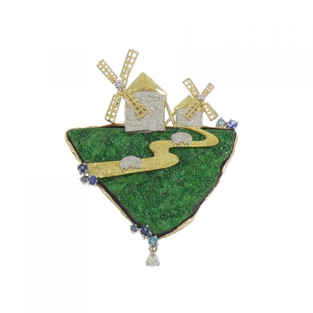 石川暢子 ガーネット  ブローチ