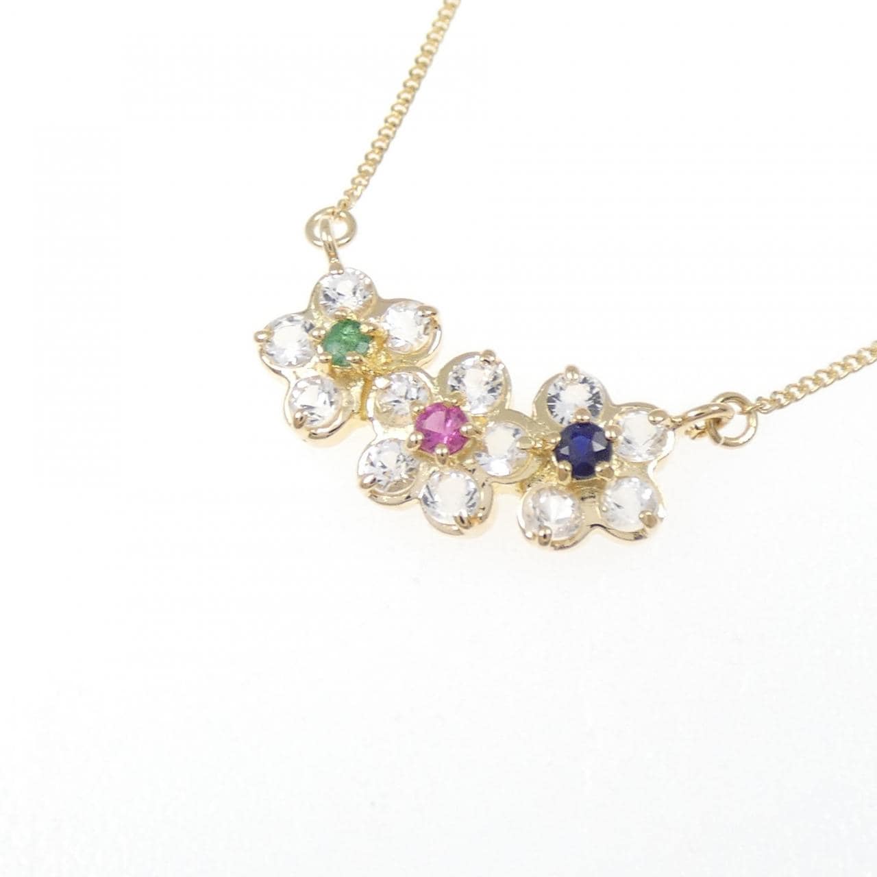 K18YG カラーストーン ネックレス