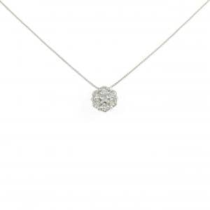 K18WG フラワー ダイヤモンド ネックレス 0.20CT