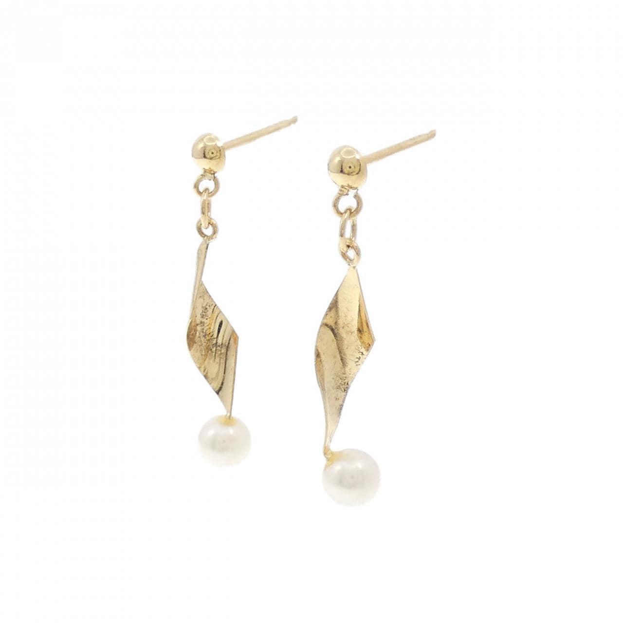 K18YG 淡水パール ピアス 4mm