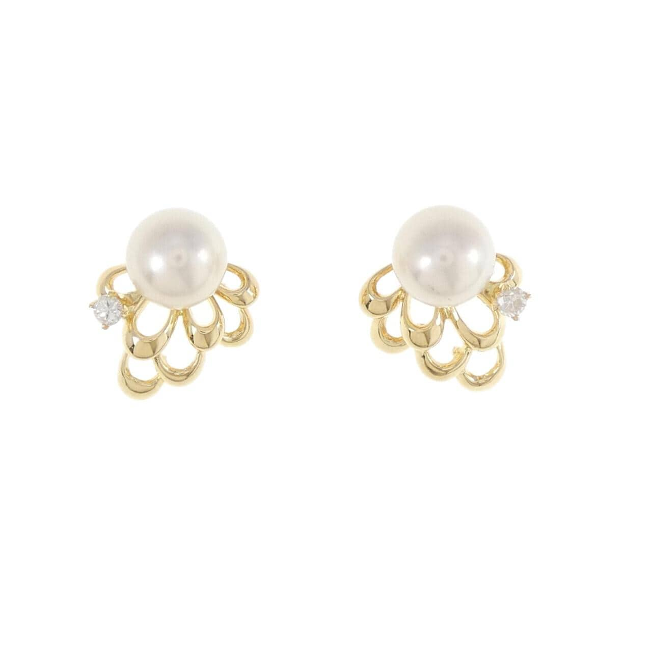 K18YG Akoya pearl earrings 7.3mm