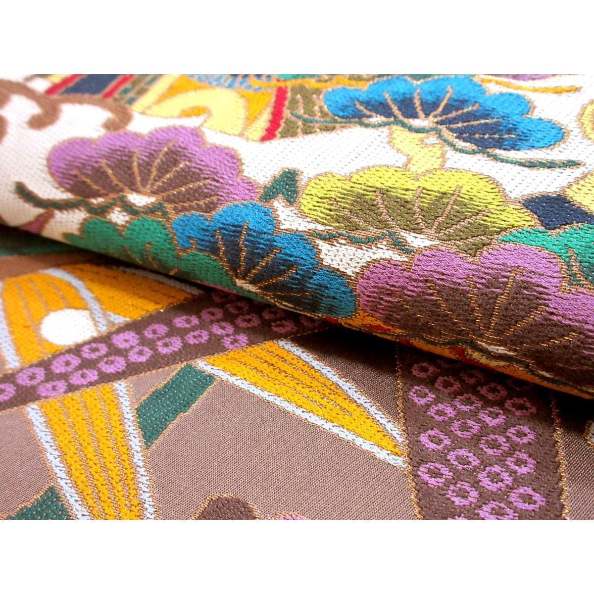 【未使用品】袋帯　白綾苑大庭