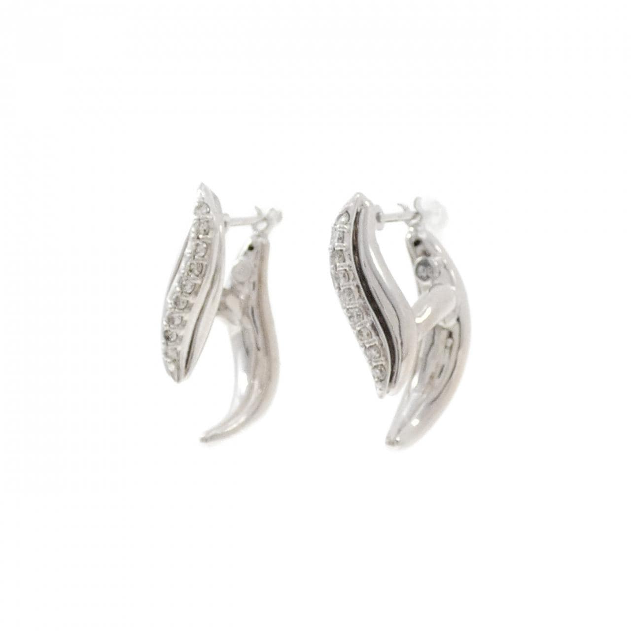 K18WG ダイヤモンド ピアス 0.16CT
