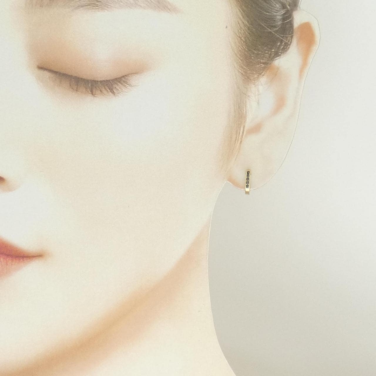 K18YG ダイヤモンド フープ ピアス 0.10CT