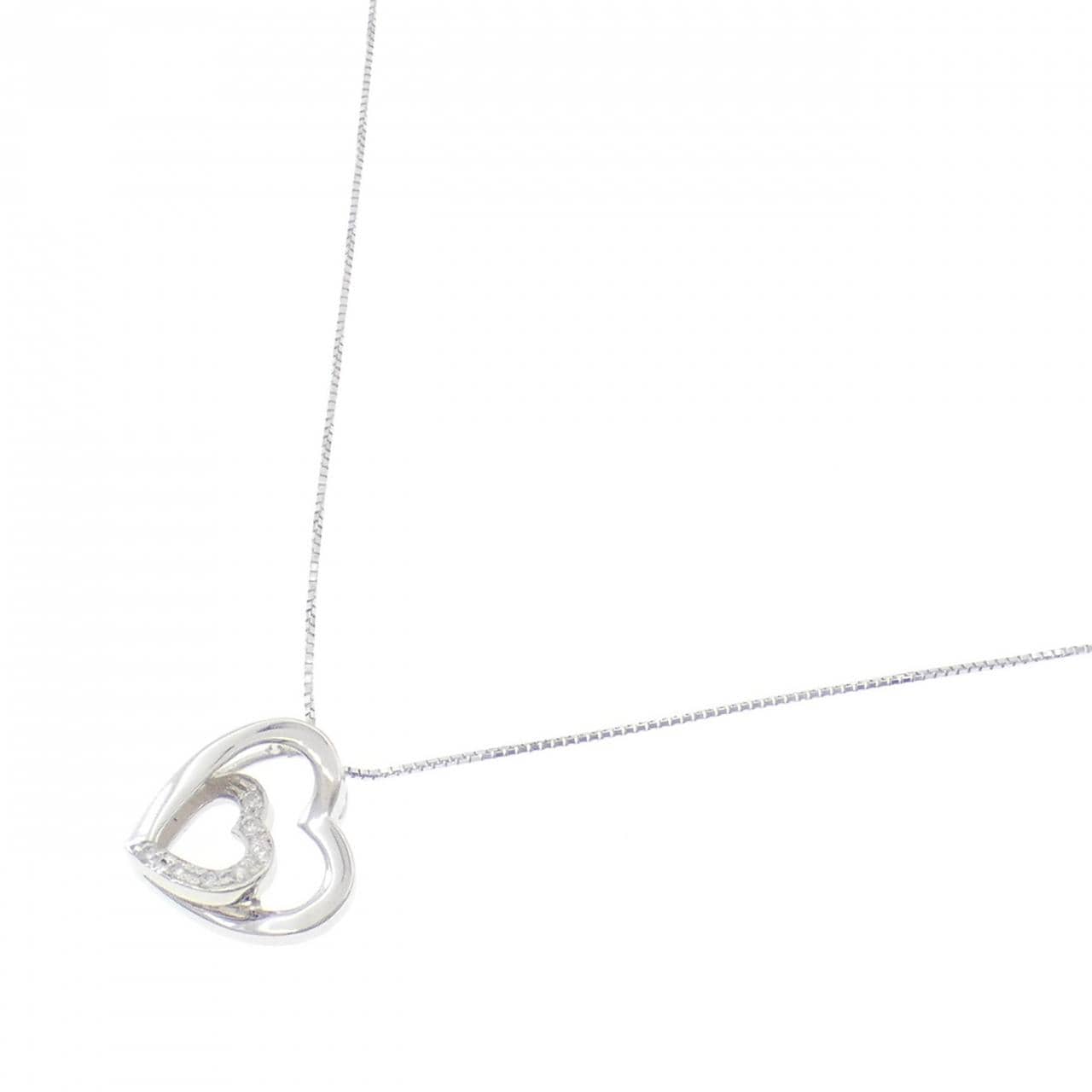 K18WG 心形鑽石項鍊 0.10CT