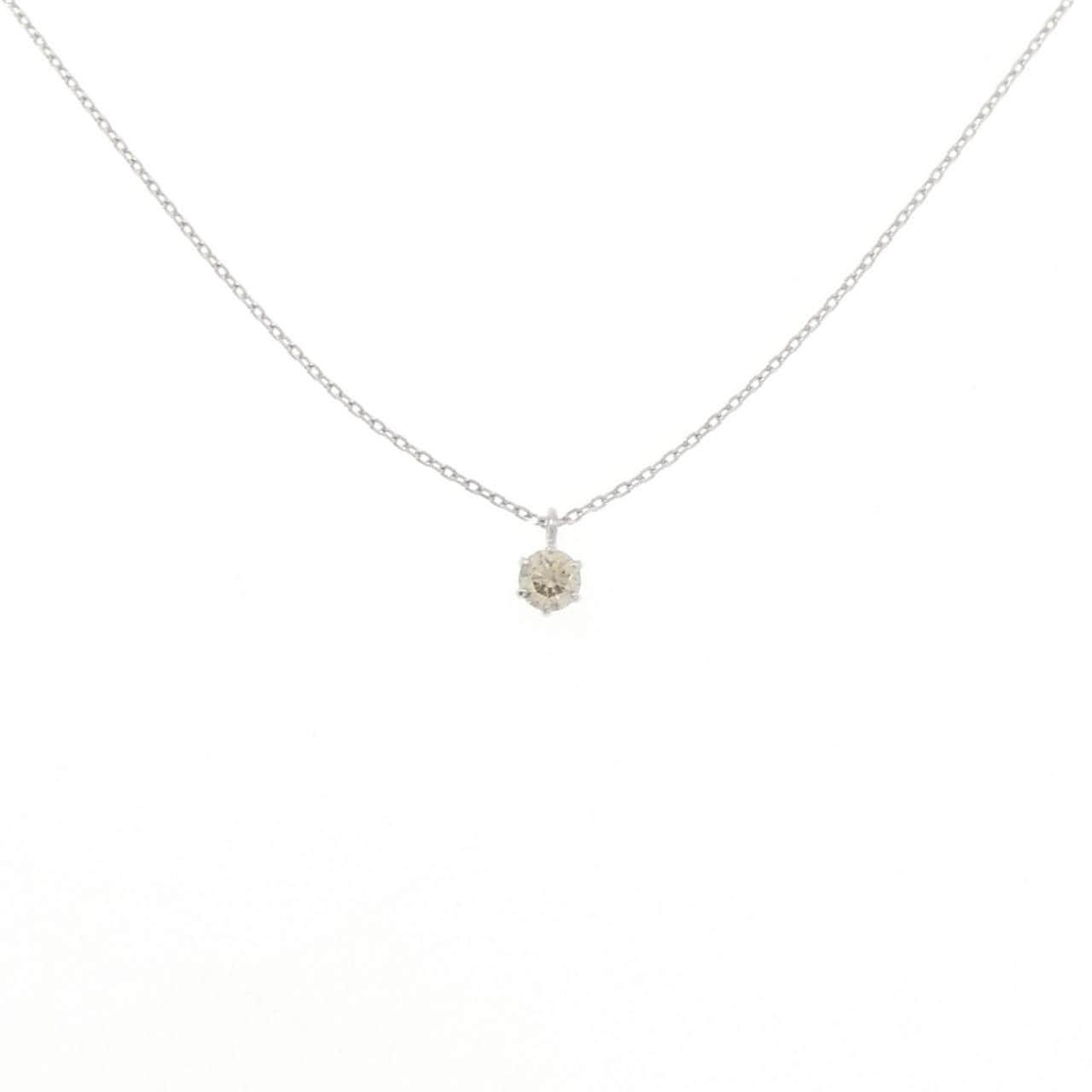 PT900/PT850 ソリティア ダイヤモンド ネックレス 0.10CT
