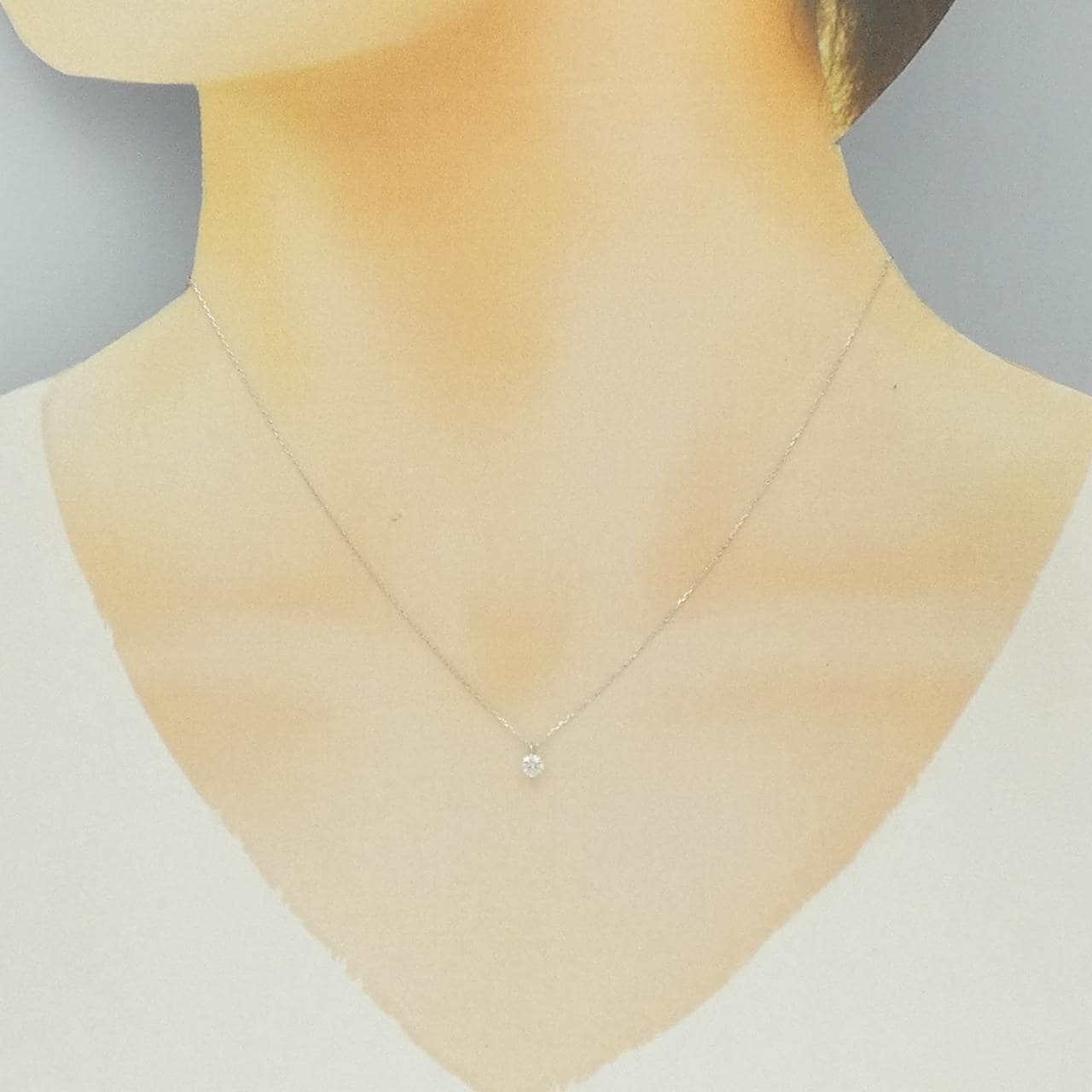 PT900/PT850 ソリティア ダイヤモンド ネックレス 0.11CT
