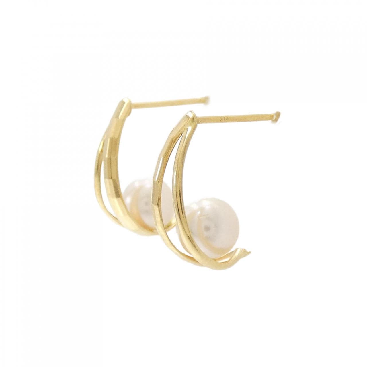 [BRAND NEW] K18YG Akoya pearl earrings 5.8mm