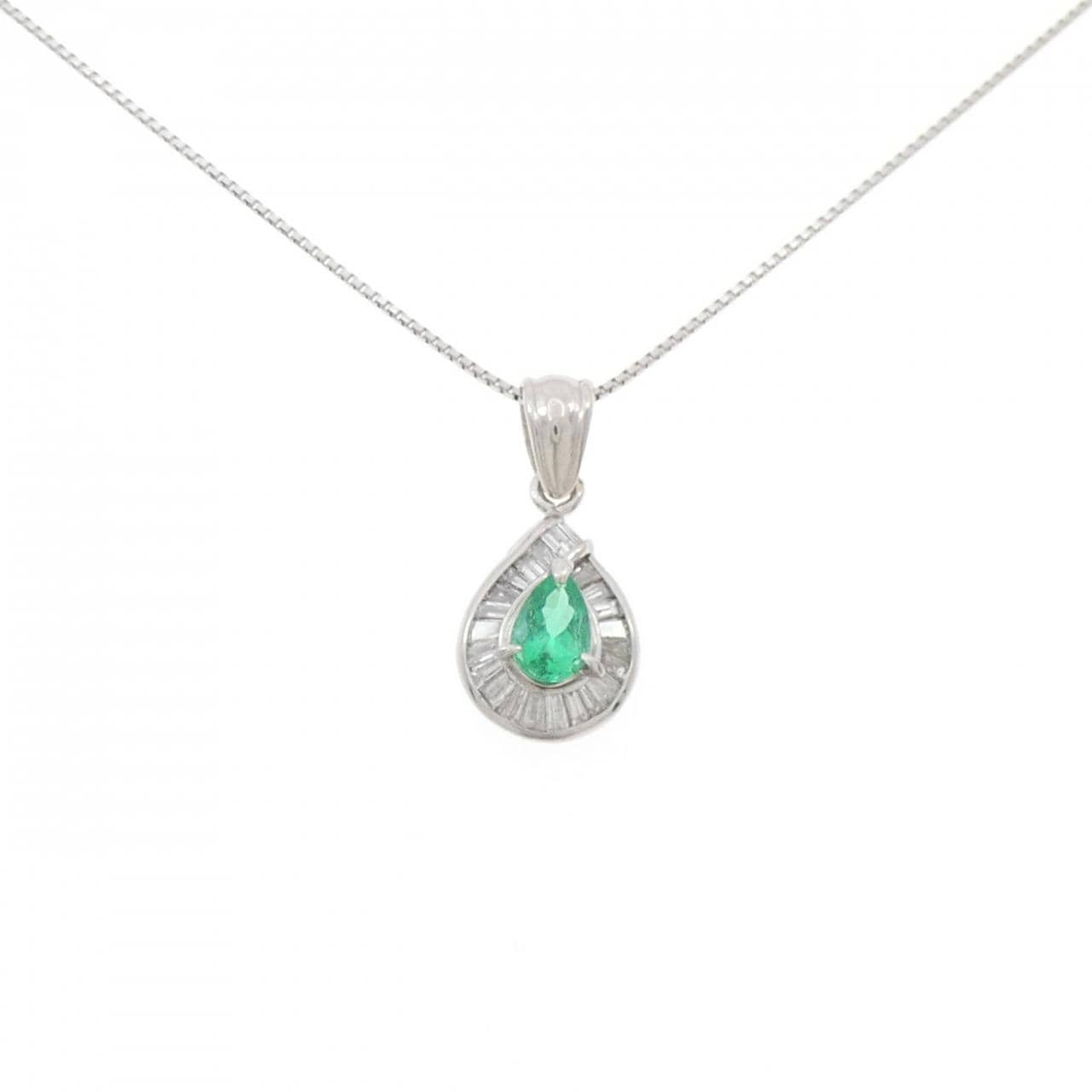 PT900/PT850 エメラルド ネックレス 0.46CT