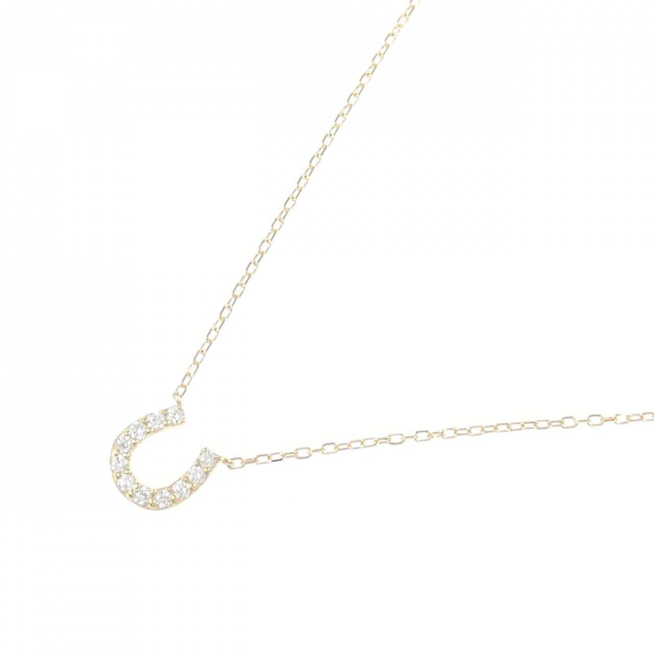 K18YG ホースシュー ダイヤモンド ネックレス 0.12CT