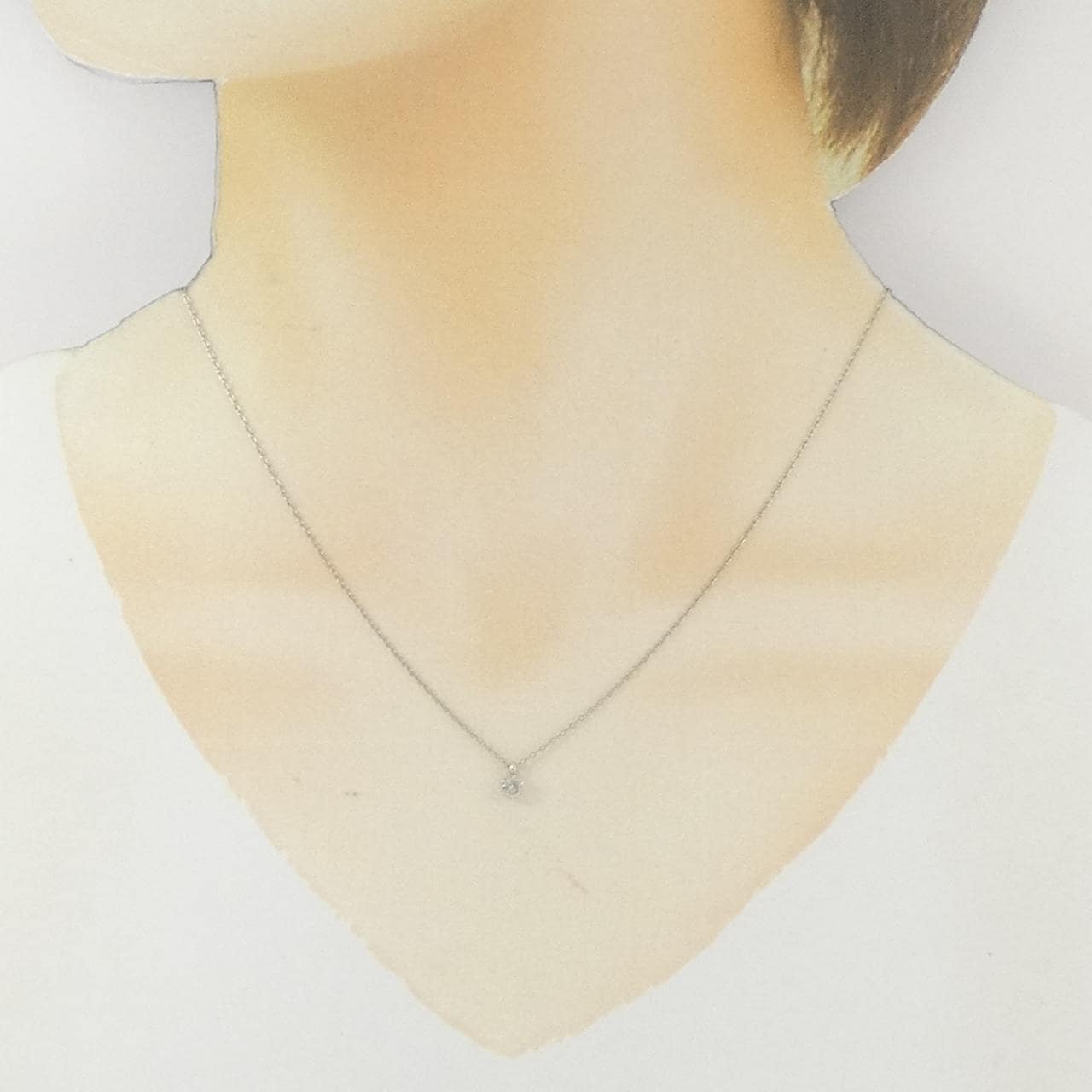 PT/PT850 ソリティアダイヤモンド ネックレス 0.12CT