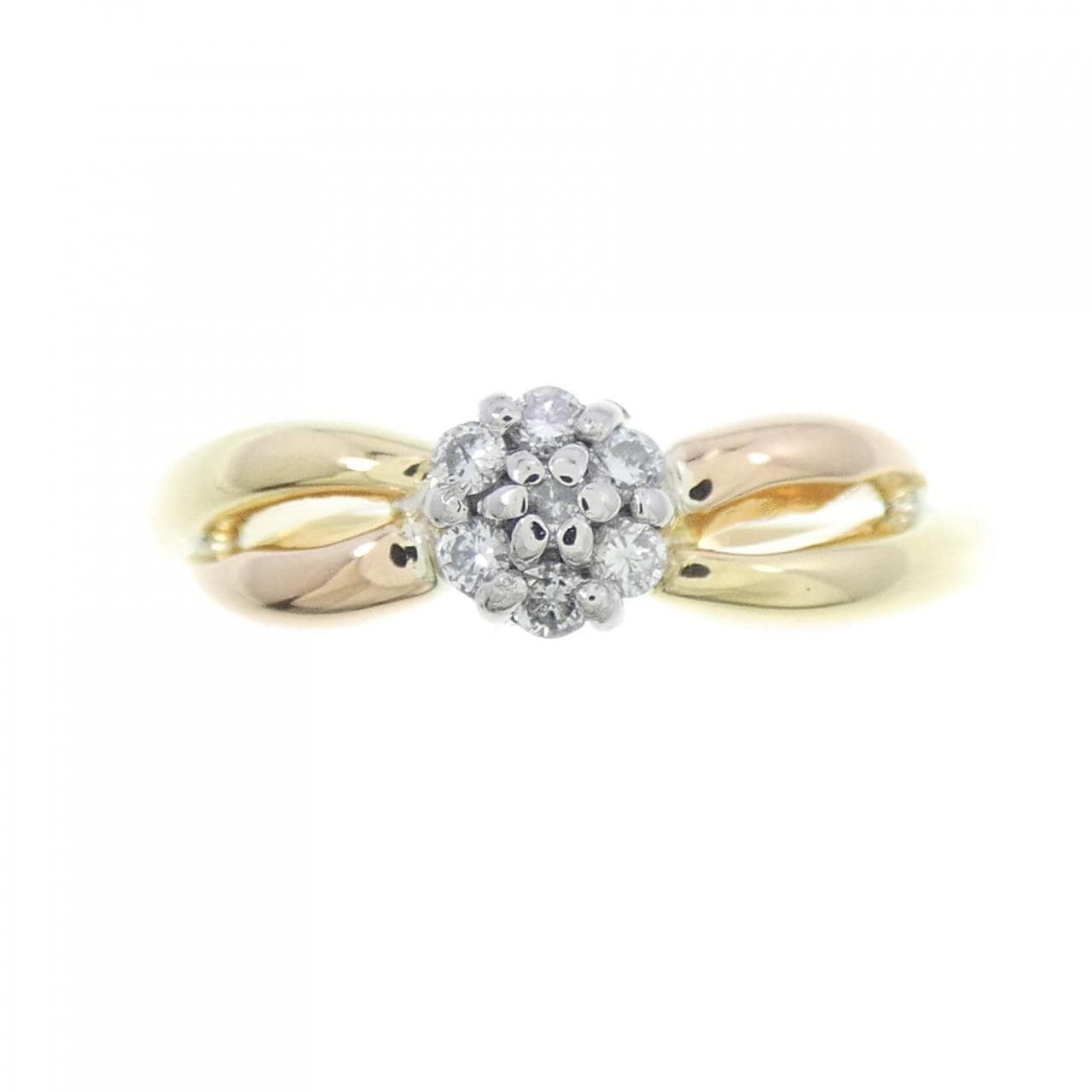 K18YG/PT/K18PG Flower Diamond Ring 0.10CT
