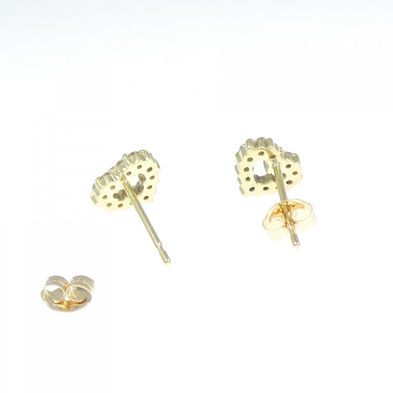 K18YG heart Diamond earrings 0.16CT