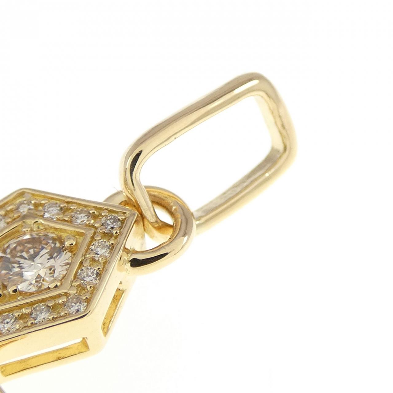 K18YG クロス ダイヤモンド ペンダント 0.85CT