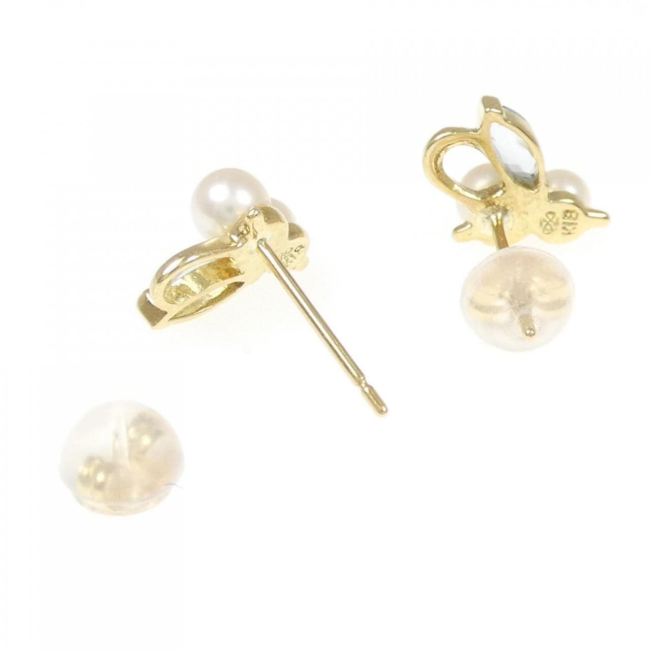 K18YG Akoya pearl earrings