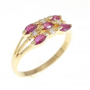 K18YG ルビー リング 0.33CT