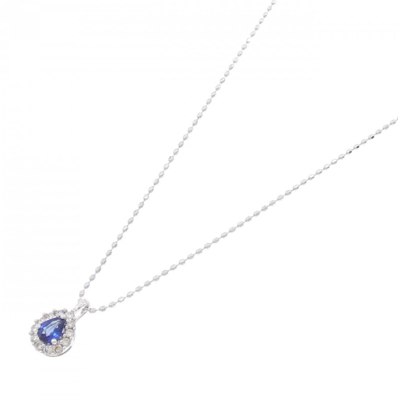 K18WG藍寶石項鏈0.14CT