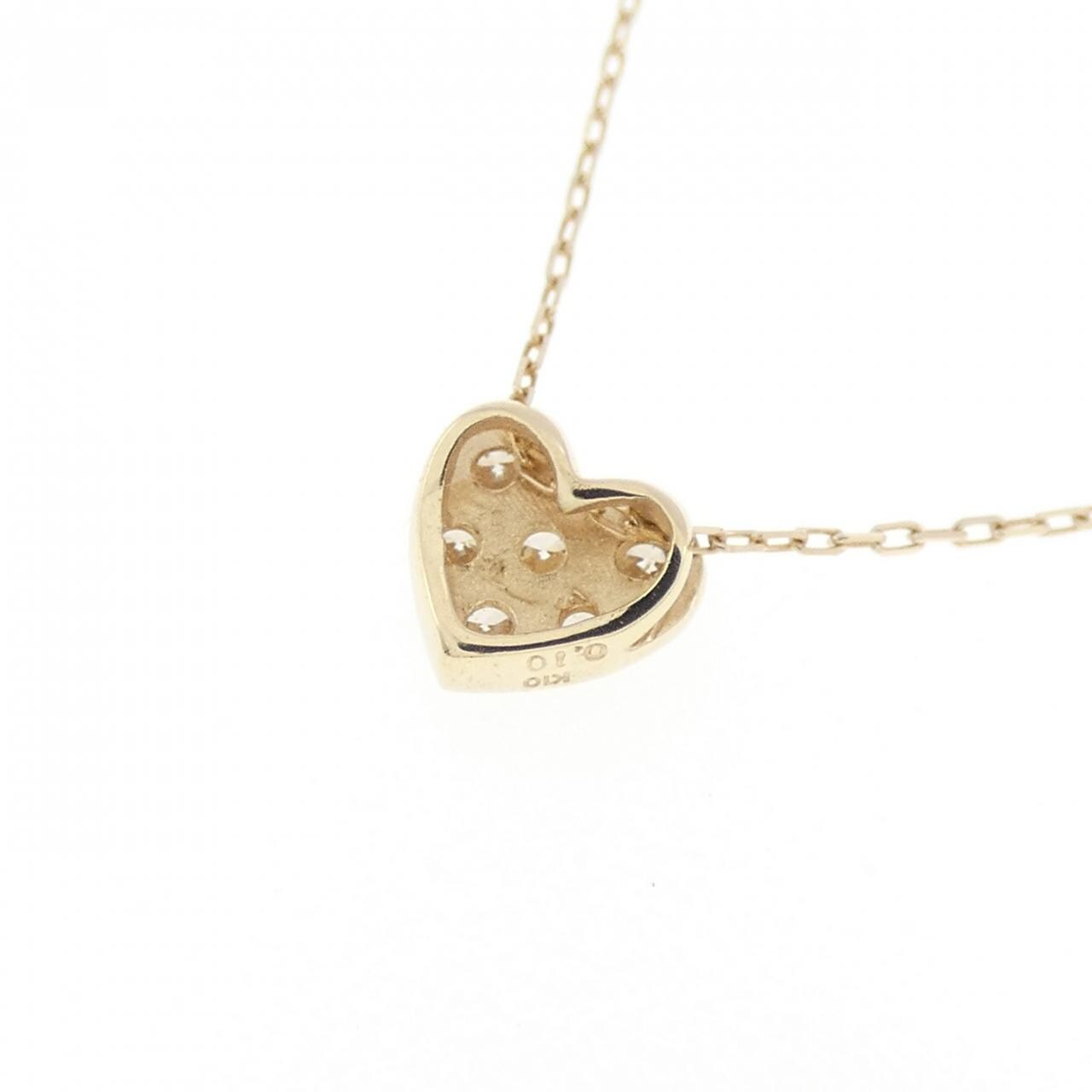 【新品】K10YG ハート ダイヤモンド ネックレス 0.10CT