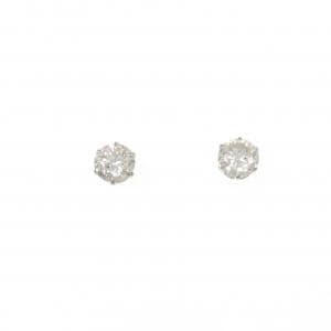 PT900 ソリティア ダイヤモンド ピアス 1.00CT