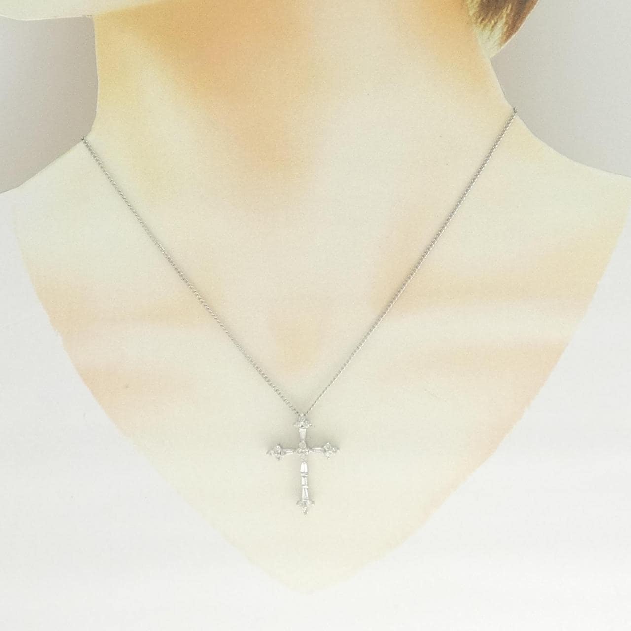 PT900/PT850 クロス ダイヤモンド ネックレス 0.50CT