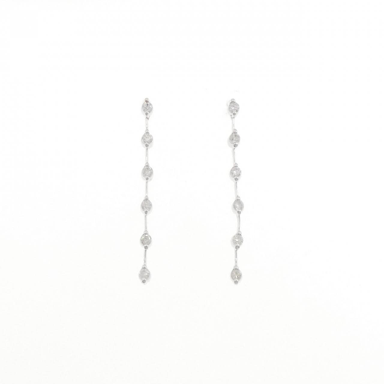 K18WG ダイヤモンド ピアス 0.30CT