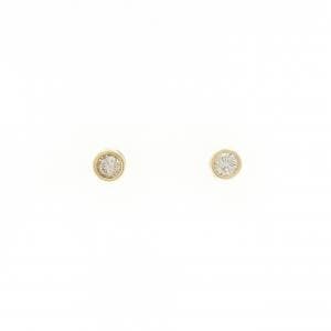 K18YG ソリティア ダイヤモンド ピアス 0.24CT