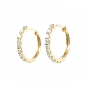 K18YG ダイヤモンド フープ ピアス 0.50CT