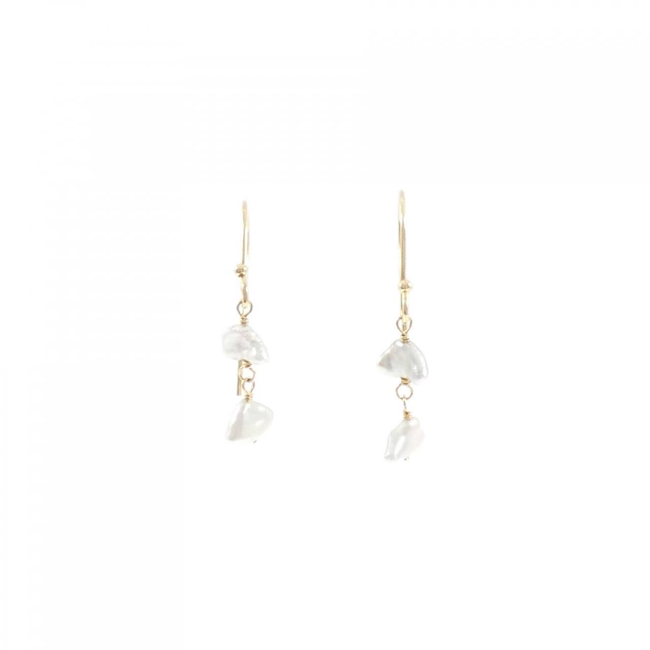 K18YG 淡水パール ピアス