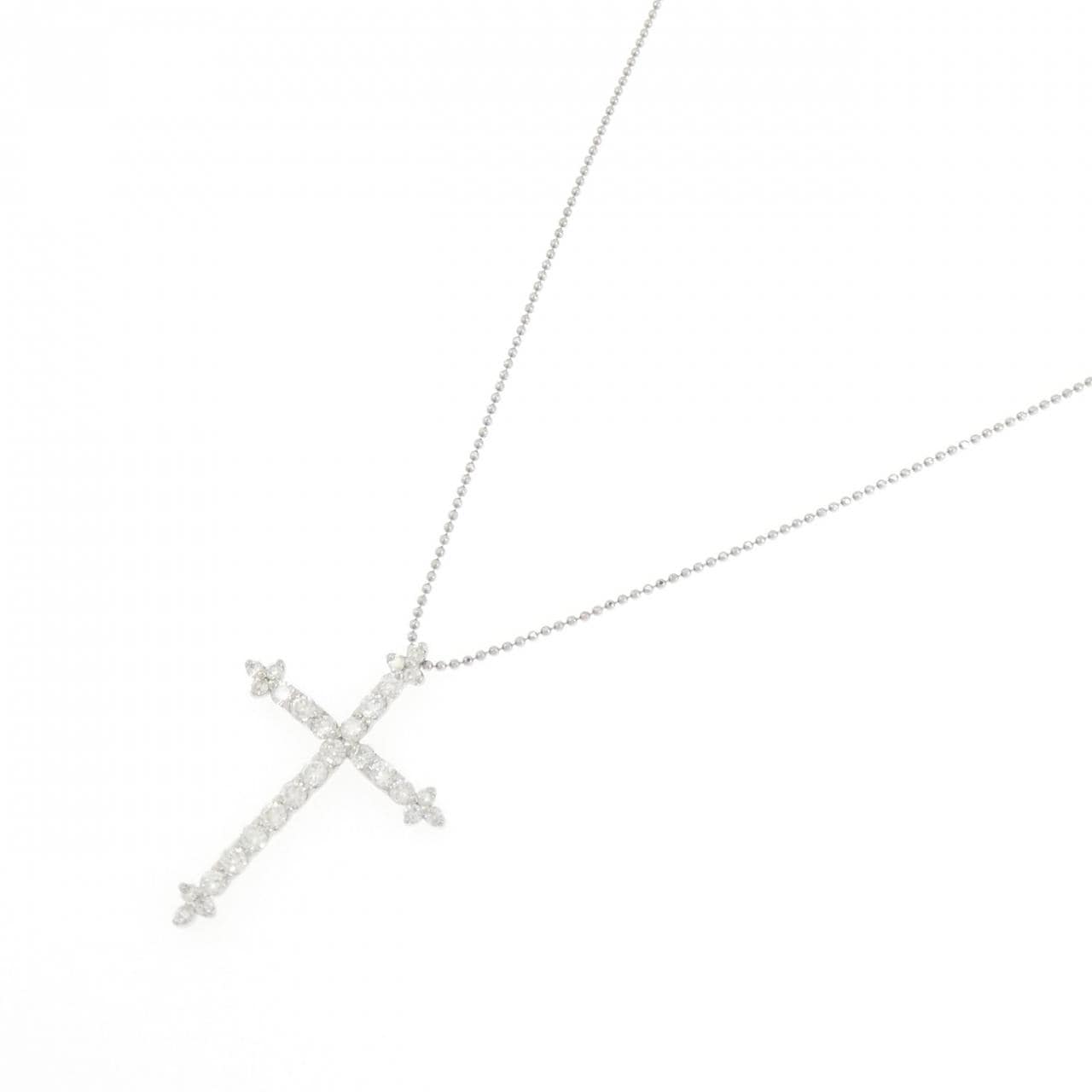 PT900/PT850 クロス ダイヤモンド ネックレス 1.00CT
