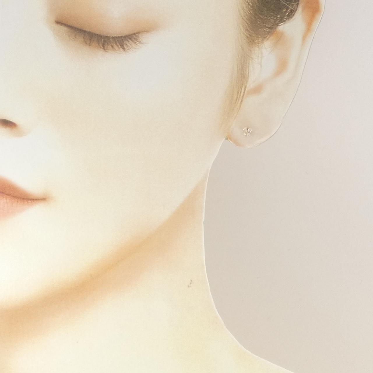 K18YG フラワー ダイヤモンド ピアス 0.10CT