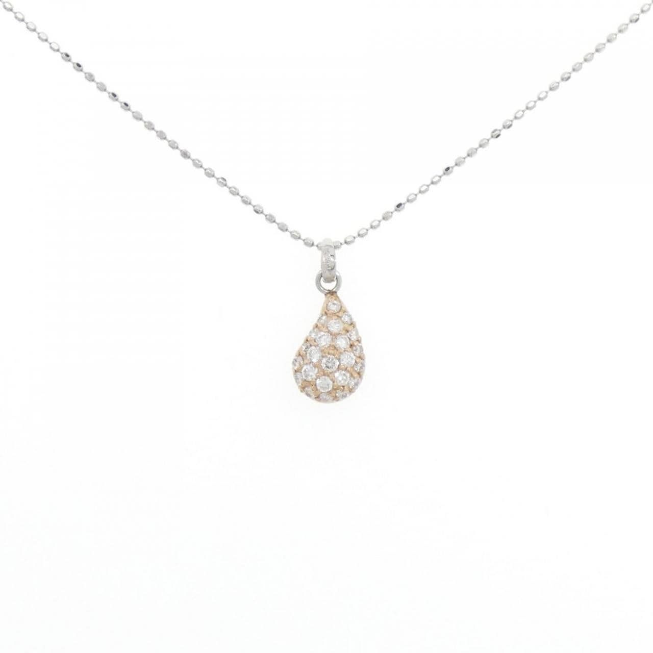 PT/K18PG Pavé Diamond Necklace 0.20CT