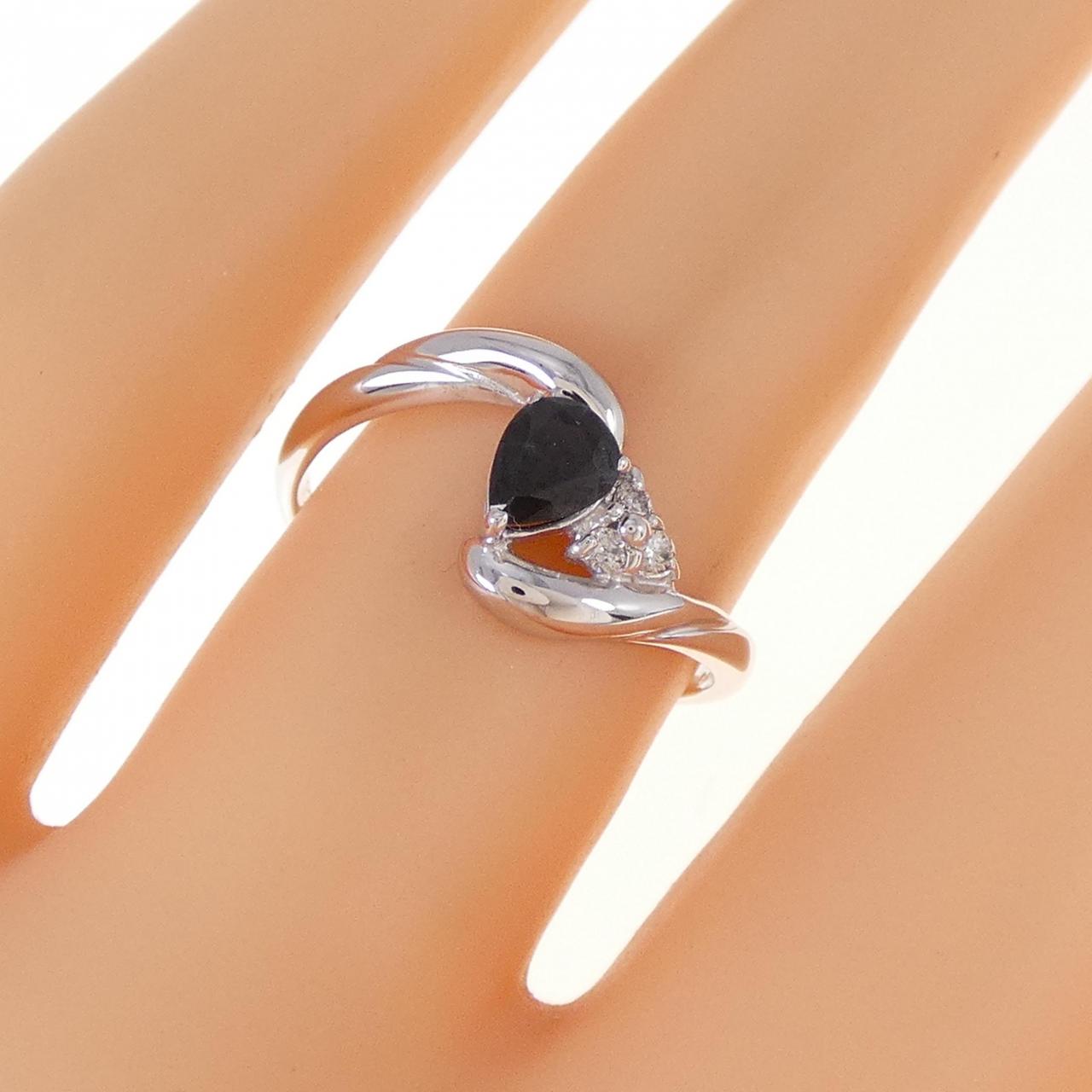 K18WG サファイヤ リング 0.30CT