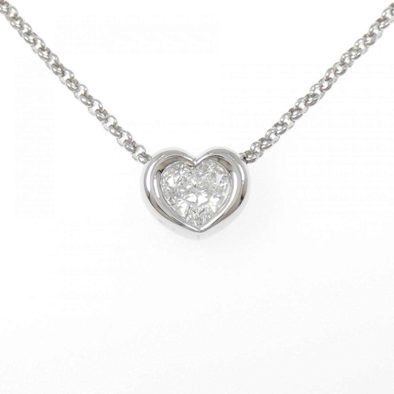 PT900/PT850 ハート ダイヤモンド ネックレス 1.073CT