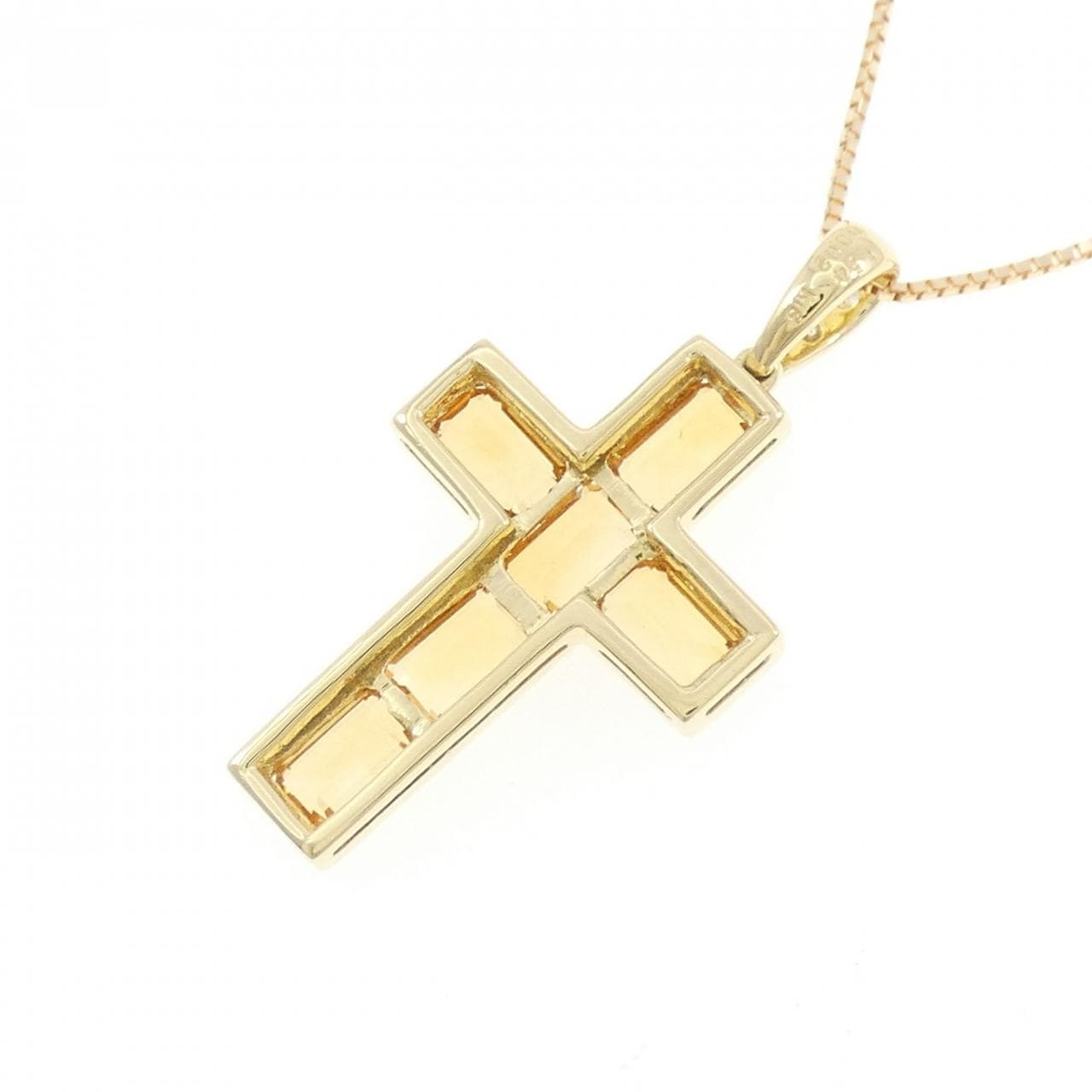 K18YG クロス シトリン ネックレス 1.54CT
