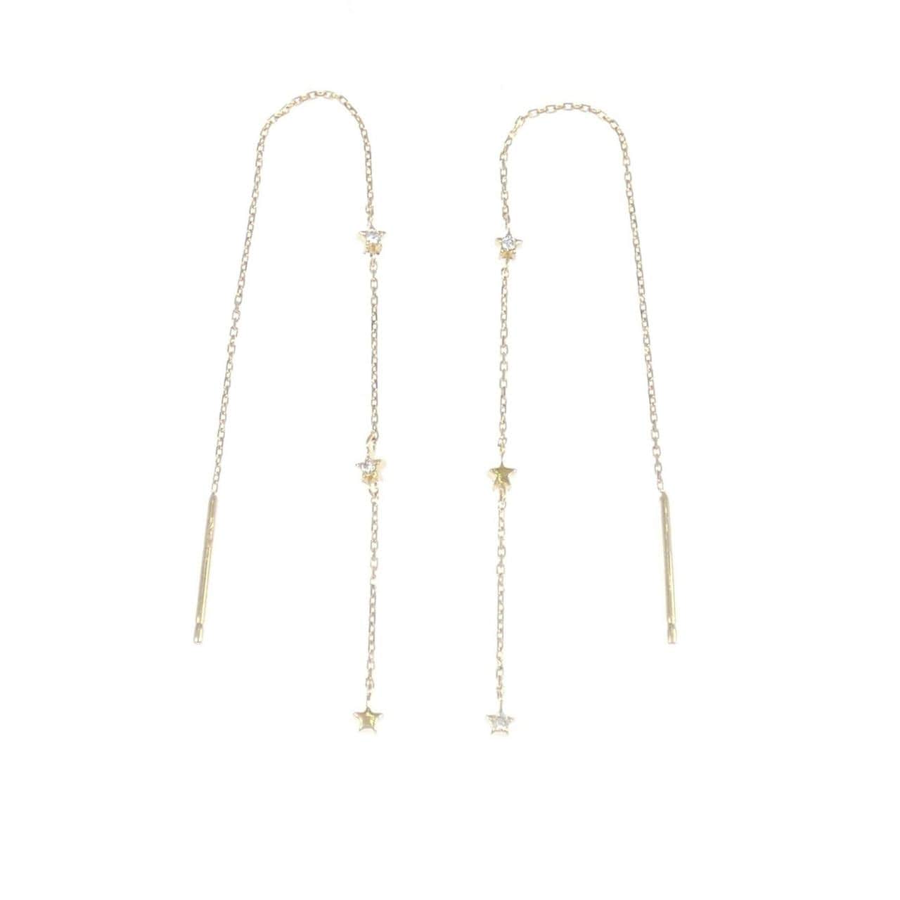 K18YG スター ダイヤモンド ピアス