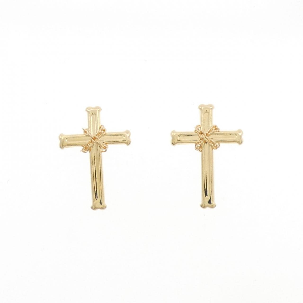 【新品】K18YG クロス ピアス