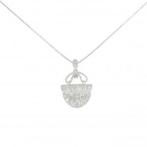 K18WG バッグ ダイヤモンド ネックレス 0.61CT