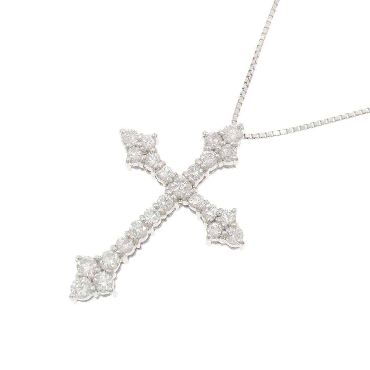 PT900/PT850 クロス ダイヤモンド ネックレス 1.00CT
